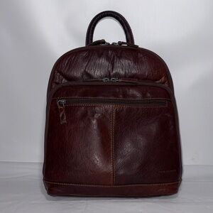 Jack Georges Small Brown Leather Backpack Voyager Collection